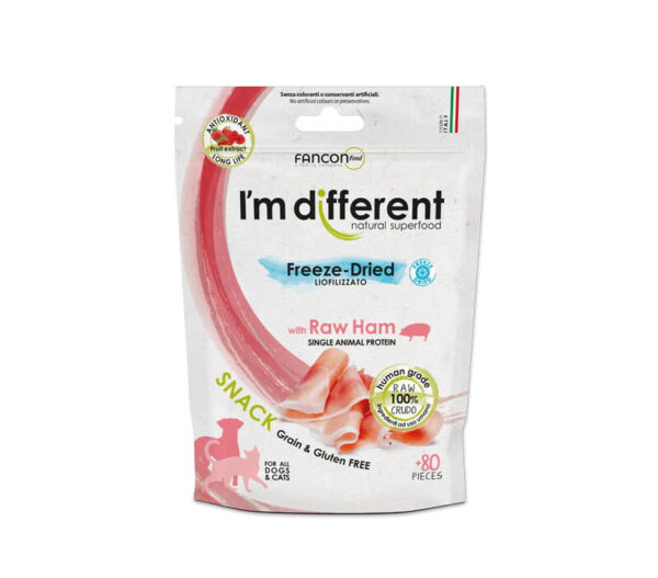 I'm Different liofilizowane przysmaki dla psa i kota, szynka