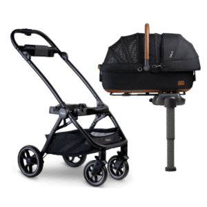 Tavo Zestaw Maeve™ Onyx + Roscoe™ Black transporter samochodowy i wózek dla psa i kota, rozmiar M