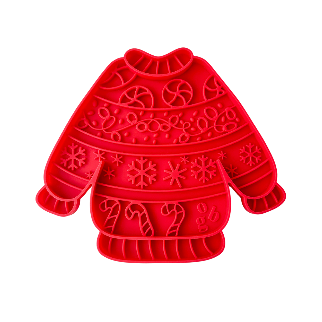 Ollie B. Good Mata do lizania dla psa i kota Zimowy Sweterek, czerwony