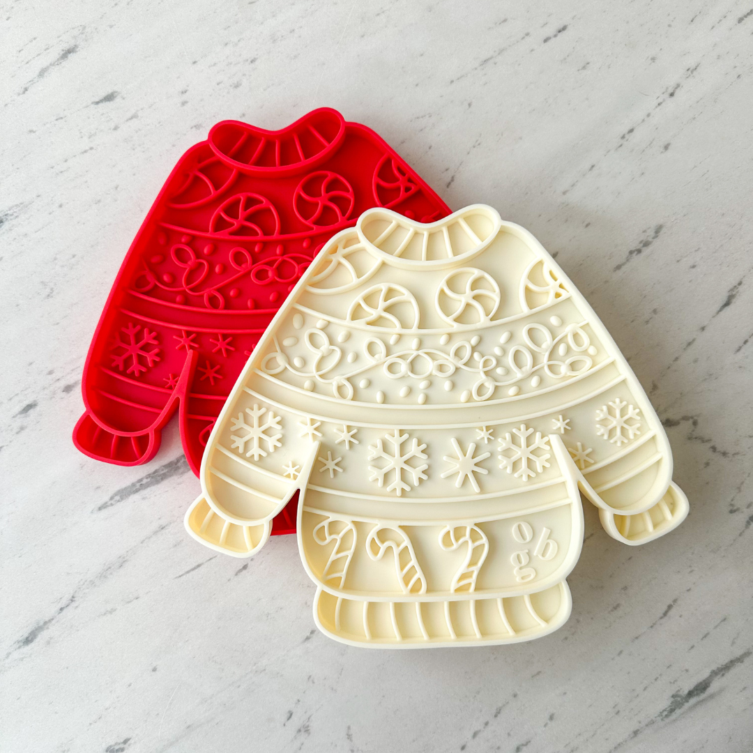 Ollie B. Good Mata do lizania dla psa i kota Zimowy Sweterek, czerwony - obrazek 9