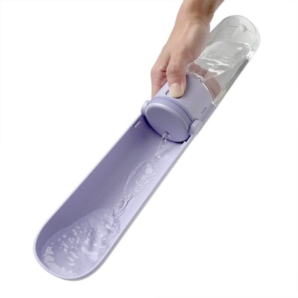 Ibiyaya  Składana Butelka z miską na wodę, PupOasis Fold & Go, 420 ml, kolor fioletowy - obrazek 4